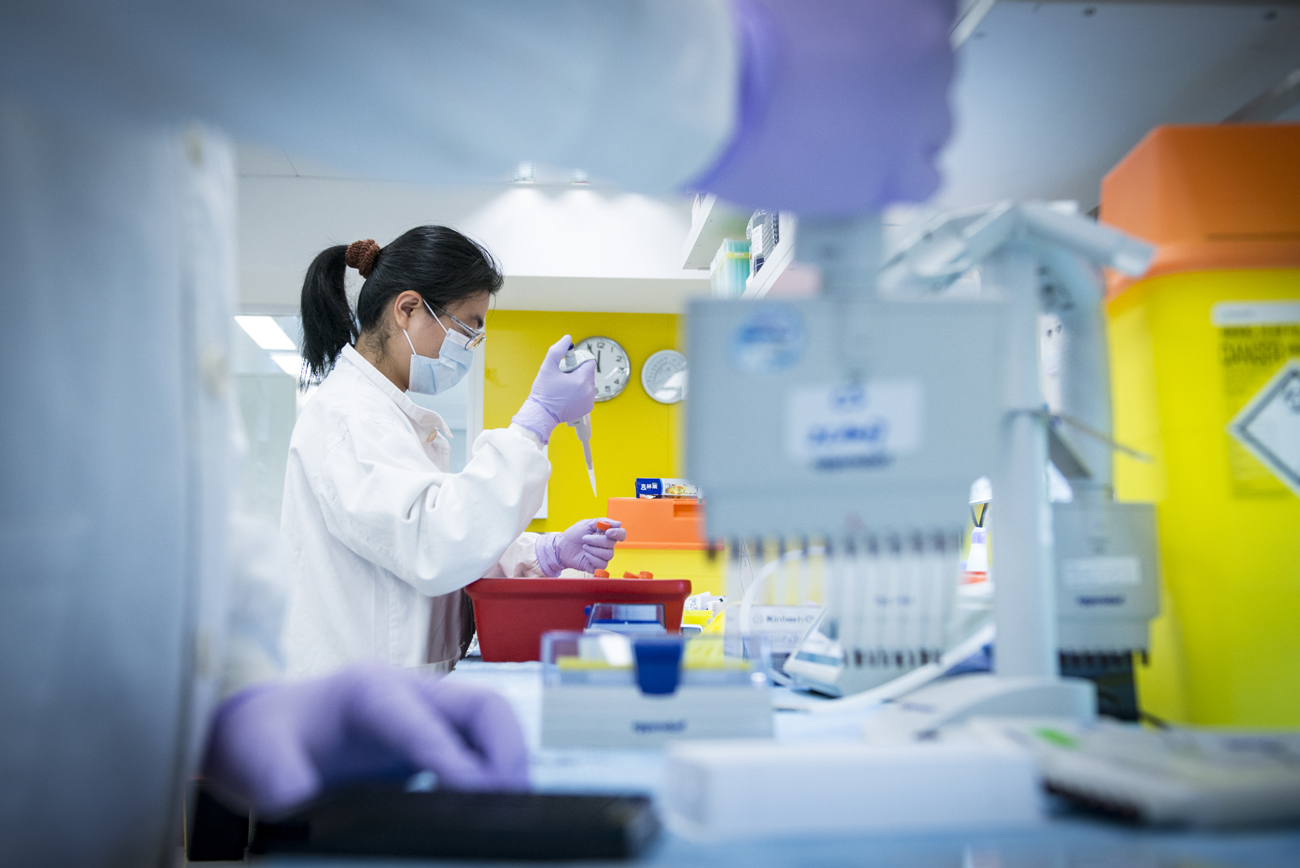 Woman working in a lab environment